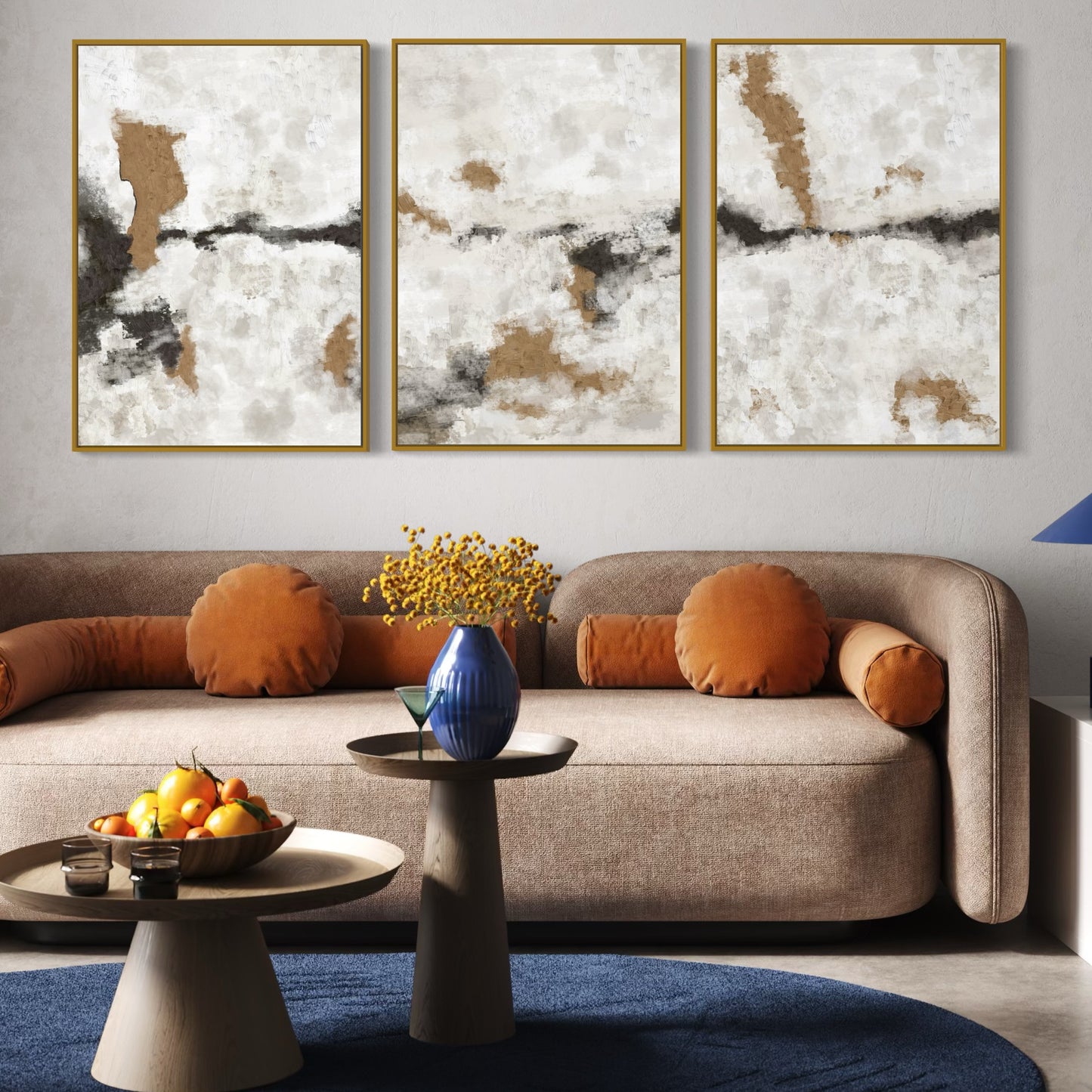 Set Of 3 French Velvet Canvas - Neutral Narratives