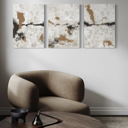 Set Of 3 French Velvet Canvas - Neutral Narratives